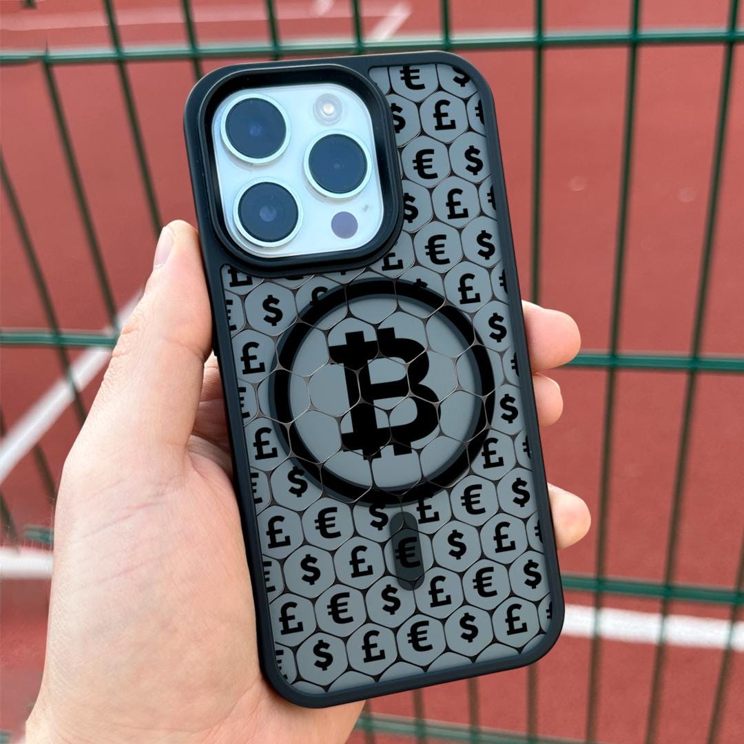 Crypto Bitcoin iPhone 16 pro max Case, Digital Currency Phone Cover for iPhone 15 with MagSafe, Money Aesthetic Custom Case
