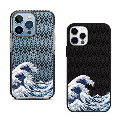 Great Wave iPhone 16 Pro Max Case, Japanese Art Phone Cover for iPhone 15 with MagSafe, Elegant Custom Design