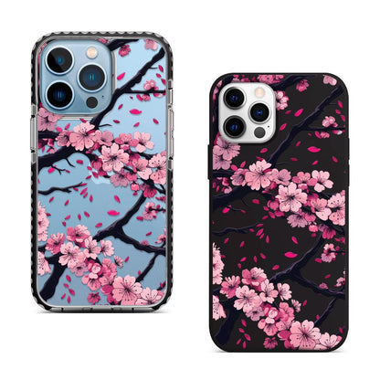 Cherry Blossom iPhone 16 Pro Max Case, Floral Sakura Phone Cover for iPhone 15 with MagSafe, Elegant Nature Design Case