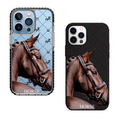 Elegant Horse iPhone 16 Pro Max Case, Equestrian Art Phone Cover for iPhone 15 with MagSafe, Luxury Horse Custom Case