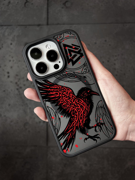 a person holding a phone case with a bird on it