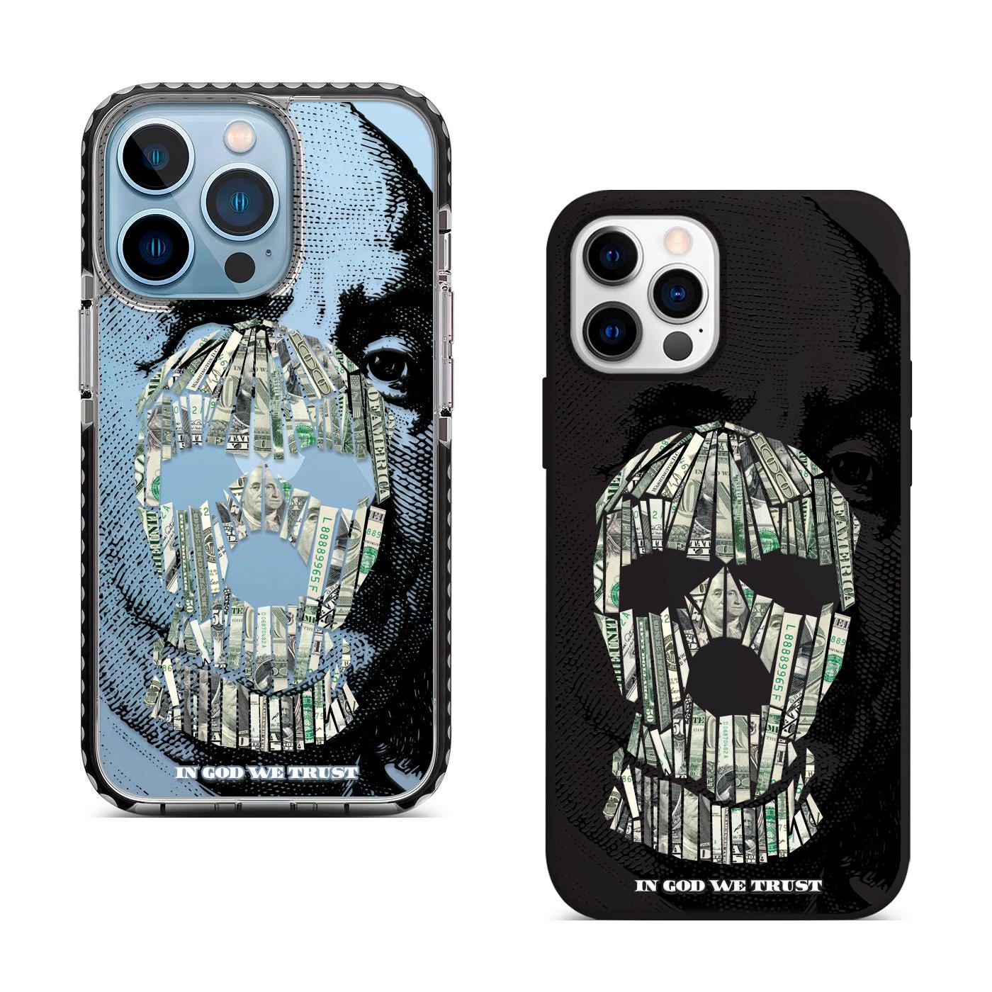 Money Mask Art iPhone 16 Pro Max Case, Unique Dollar Design Cover for iPhone 15 with MagSafe, Artistic Custom Case Samsung S24 FE S25