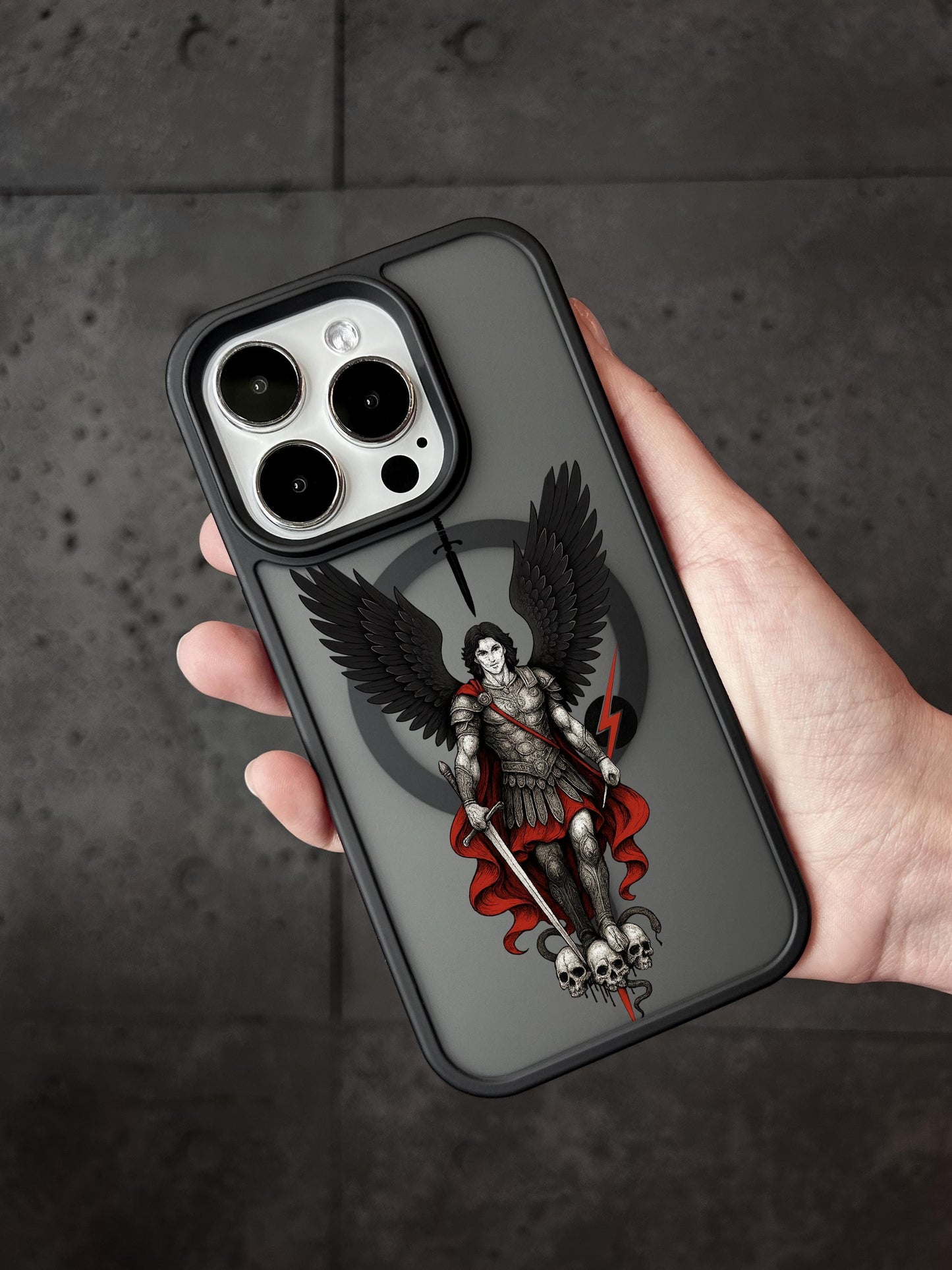 Archangel Warrior iPhone 16 Pro Max Case, Gothic Angel Sword Cover for iPhone 15 with MagSafe, Celestial iPhone Case Samsung S24 FE S25