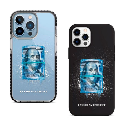 Blue Dollar iPhone 16 Pro Max Case, Artistic Dollar Design Phone Cover for iPhone 15 with MagSafe, Custom Money Art Case Samsung S24 FE S25