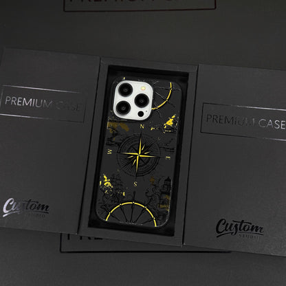 Vintage Compass iPhone 16 Pro Max Case, Nautical Art Phone Cover for iPhone 15 with MagSafe, Artistic Navigation Custom Case