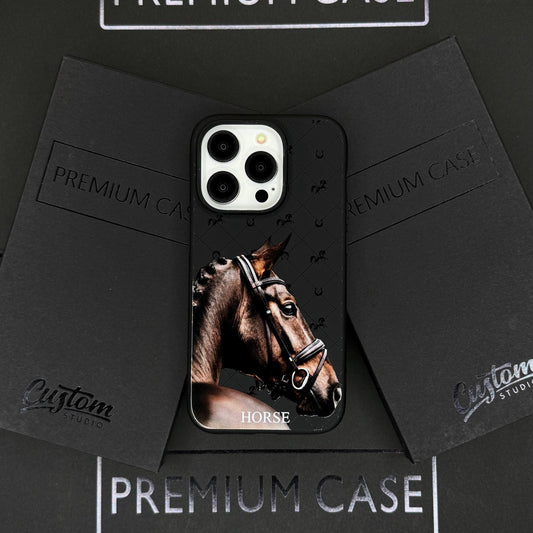 Elegant Horse iPhone 16 Pro Max Case, Equestrian Art Phone Cover for iPhone 15 with MagSafe, Luxury Horse Custom Case
