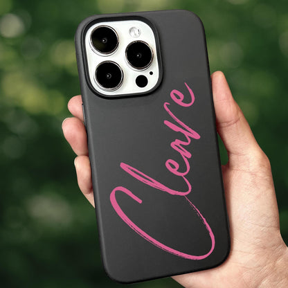 Custom Name iPhone 16 Pro Max Case, Personalized Text Cover for iPhone 15, Monogram Phone Case with Color Options Samsung S24 FE S25