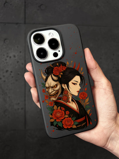a person holding a phone case with a skull on it