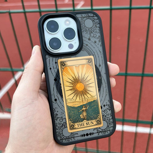 The Sun Tarot iPhone 16 pro max Case, Tarot Card Phone Cover for iPhone 15 with MagSafe, Mystic Sun Custom Case Samsung S24 FE S25