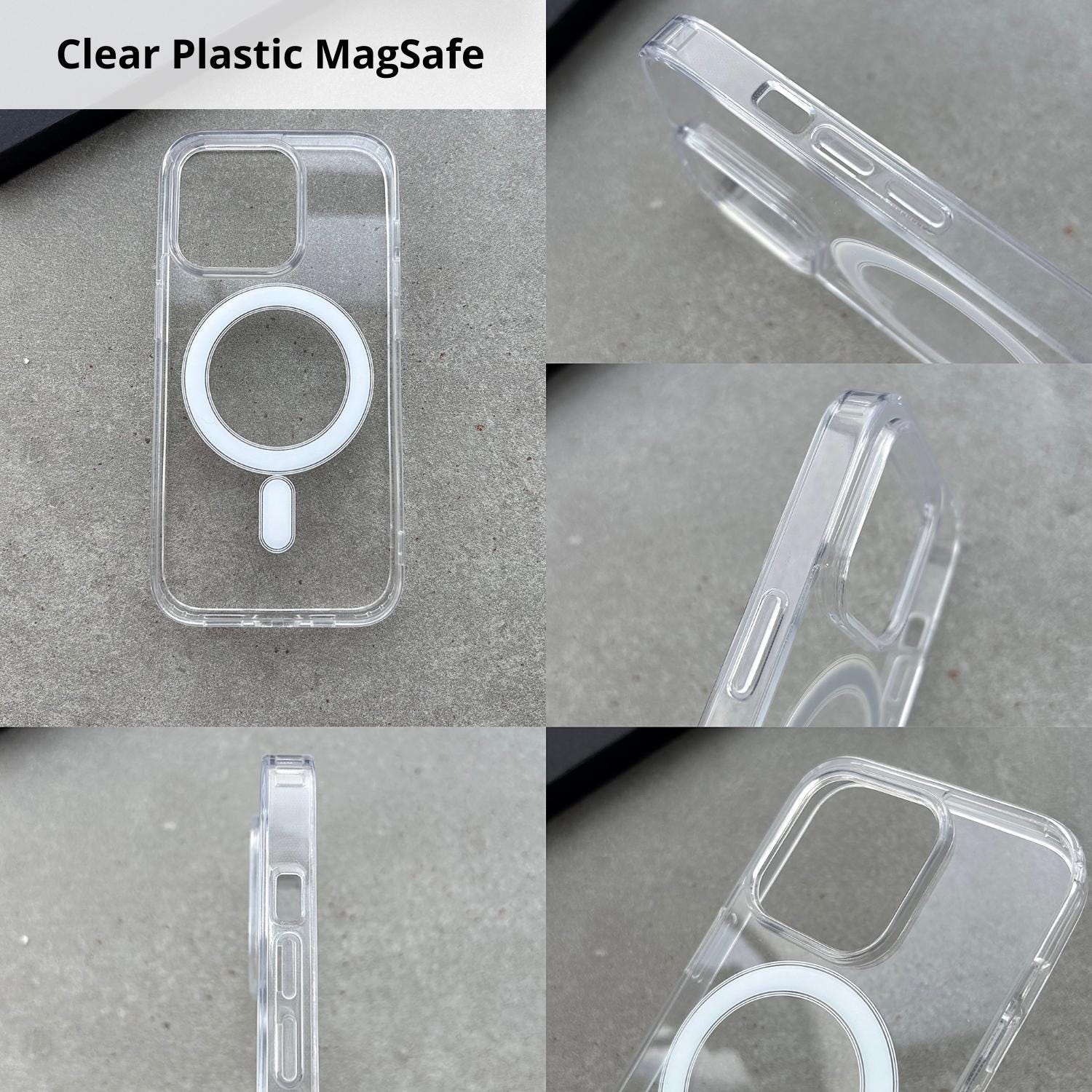 a clear plastic magnifying glass case for a cell phone