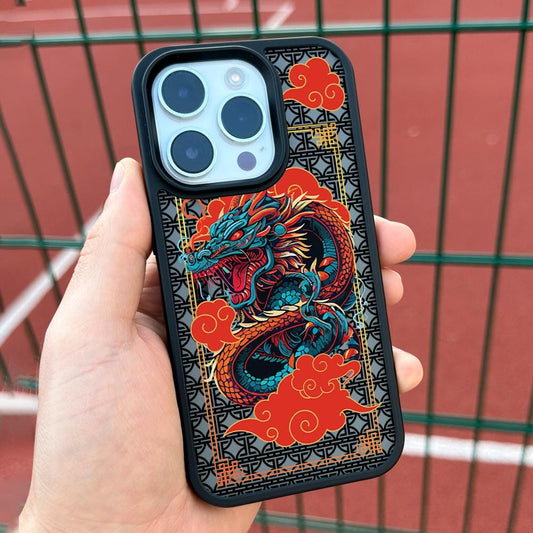 Oriental Dragon iPhone 16 Pro Max Case, Mythical Art Phone Cover for iPhone 15 with MagSafe, Unique Dragon Custom Case Samsung S24 FE S25