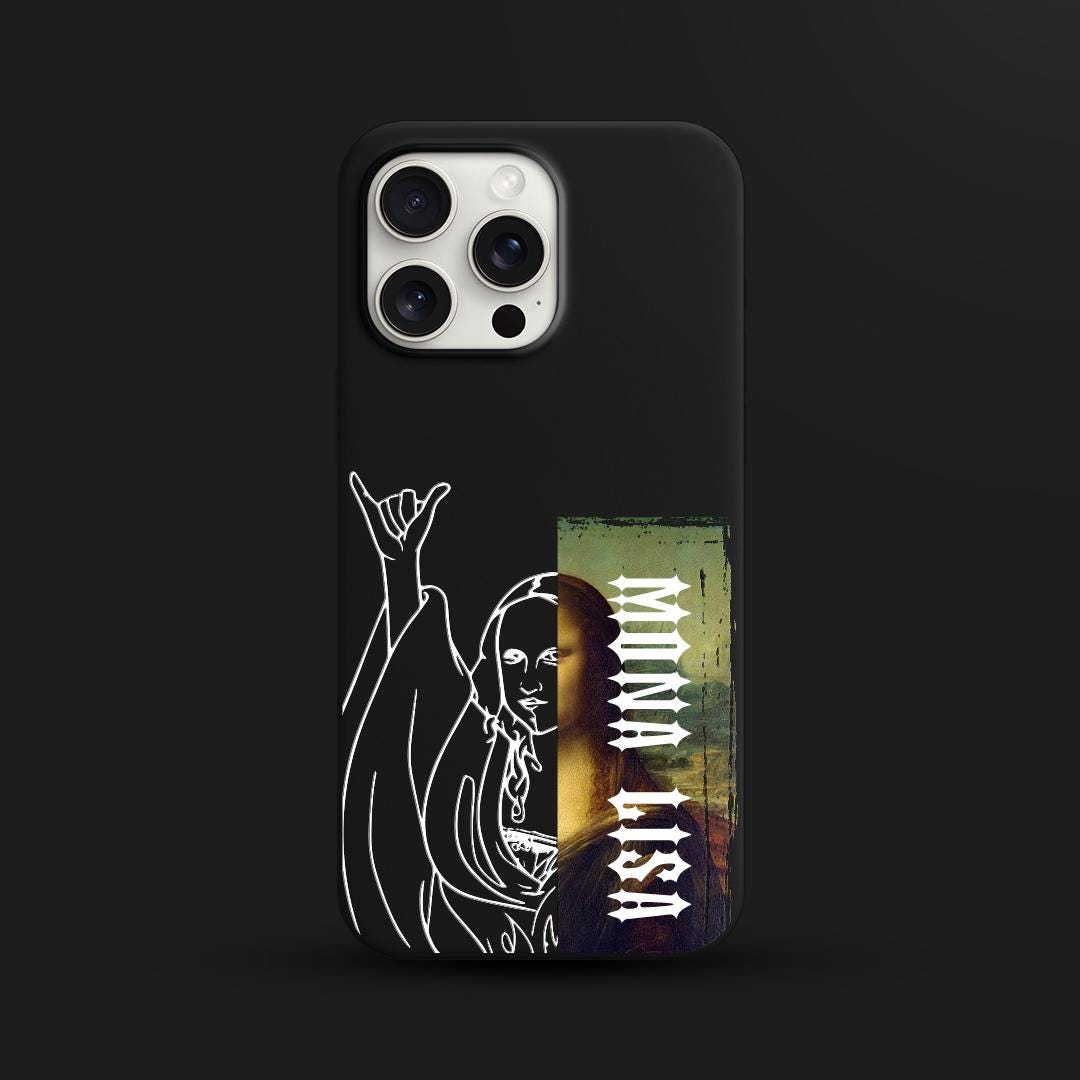 Classic Art with Hand Rock iPhone 16 Pro Max Case, Modern Art Phone Cover for iPhone 15 with MagSafe, Unique Art Custom Case S24 FE S25