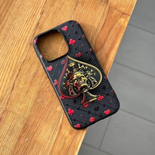 Ace of Spades iPhone 16 Pro Max Case, Gothic Art Phone Cover for iPhone 15 with MagSafe, Bold Custom Case