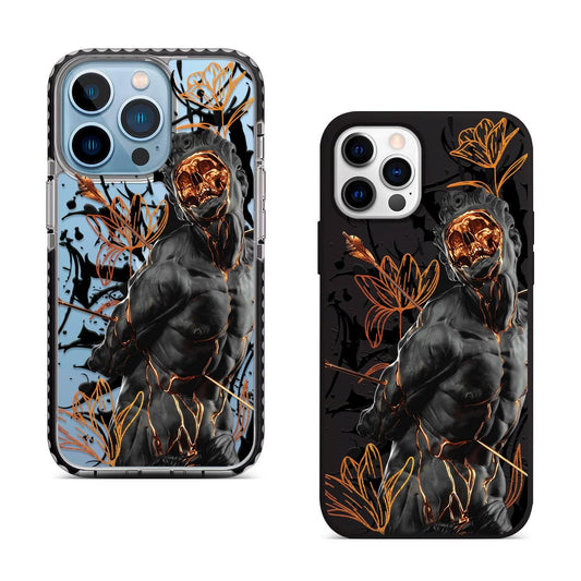 Golden Warrior iPhone 16 Pro Max Case, Gold Art Phone Cover for iPhone 15 with MagSafe, Artistic Abstract Hero Case Samsung S24 FE S25