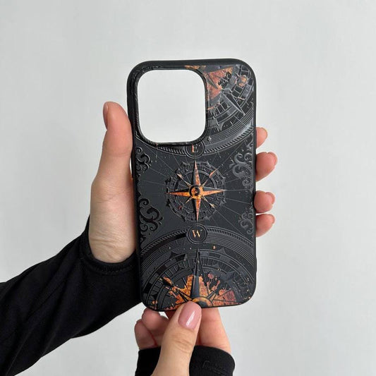 Compass Rose iPhone 16 Pro Max Case, Nautical Design Phone Cover for iPhone 15 with MagSafe, Vintage Compass Custom Case
