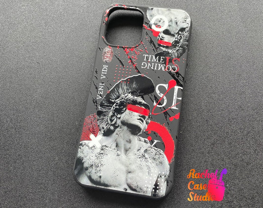 Roman Warrior iPhone 16 Case Army Personalized Black Silicone iPhone Case Custom Soldier iPhone Xr Case