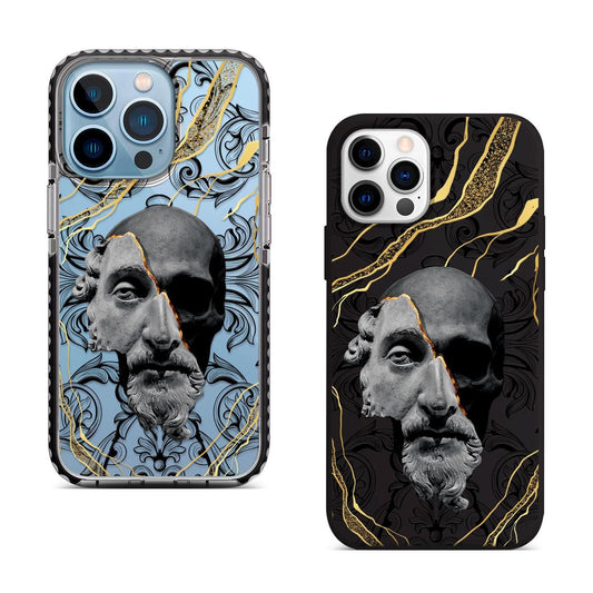 Broken Marble Statue iPhone 16 Pro Max Case, Kintsugi Art iPhone 15 Cover with MagSafe, Baroque Sculpture Phone Case Samsung S24 FE S25