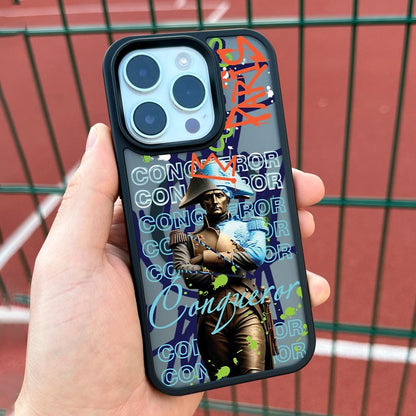 Conqueror Art iPhone 16 Pro Max Case, Unique Design Phone Cover for iPhone 15 with MagSafe, Artistic Warrior Custom Case Samsung S24 FE S25