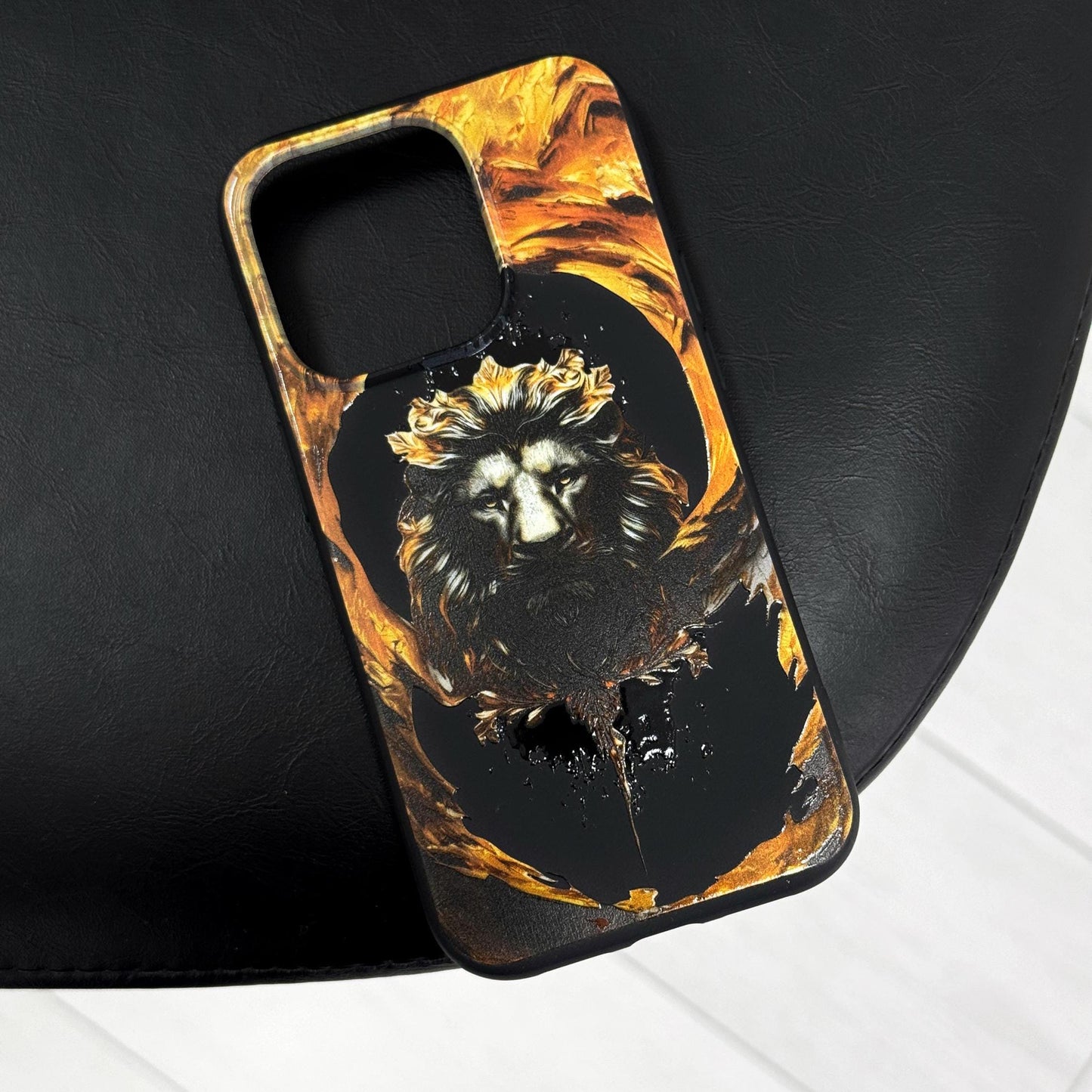Golden Lion King iPhone 16 Pro Max Case, Regal Crowned Animal Cover for iPhone 15 with MagSafe, Jungle Beast Phone Case Samsung S24 FE S25