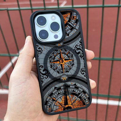 Compass Rose iPhone 16 Pro Max Case, Nautical Design Phone Cover for iPhone 15 with MagSafe, Vintage Compass Custom Case