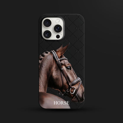 Elegant Horse iPhone 16 Pro Max Case, Equestrian Art Phone Cover for iPhone 15 with MagSafe, Luxury Horse Custom Case