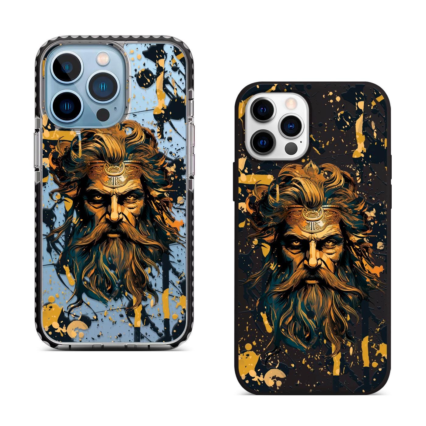 Mythical Odin iPhone 16 Pro Max Case, Greek God Art Phone Cover for iPhone 15 with MagSafe, Custom Mythology Artwork Case Samsung S24 FE S25