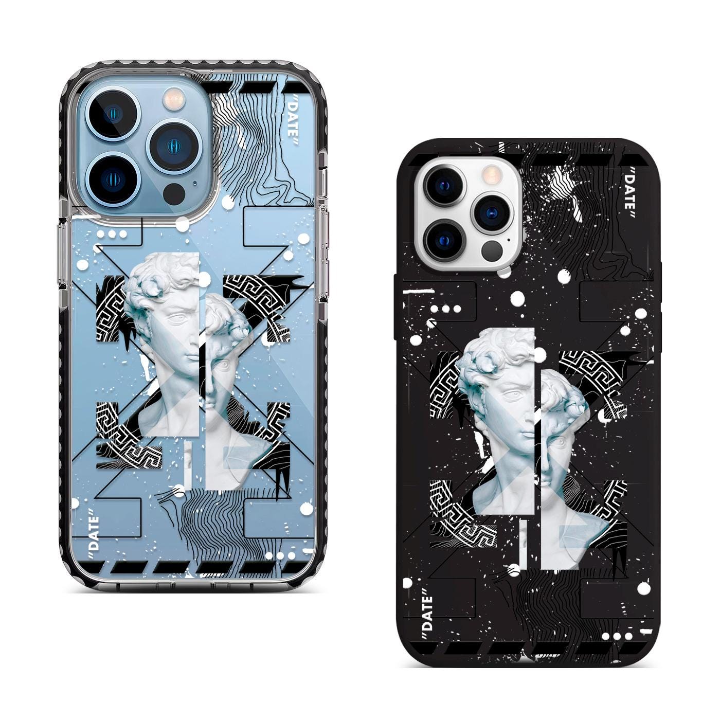 Abstract Statue Art iPhone 16 Pro Max Case, Greek Style Phone Cover for iPhone 15, Modern Artistic Custom Case Samsung S24 FE S25