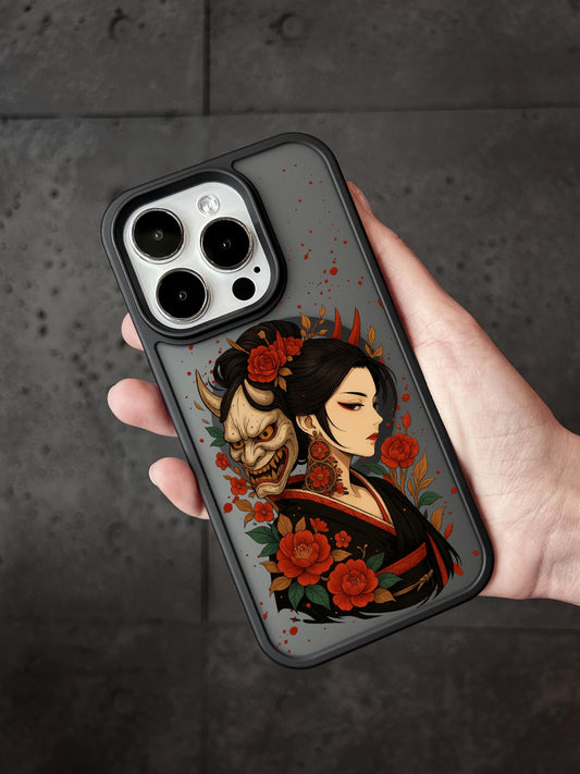 a person holding a phone case with a picture on it
