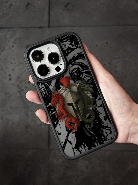 a person holding a phone case with a picture of a bird on it