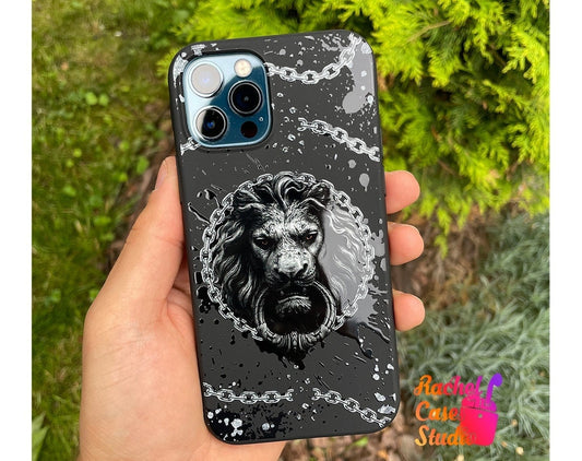Black Lion iPhone 16 Case Animal Personalized Silicone iPhone Case Custom Lion iPhone 16 Pro Max Case