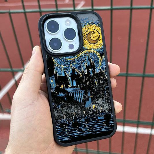 Starry Night Castle iPhone 16 Pro Max Case, Fantasy Art Phone Cover for iPhone 15 with MagSafe, Custom Artistic Case