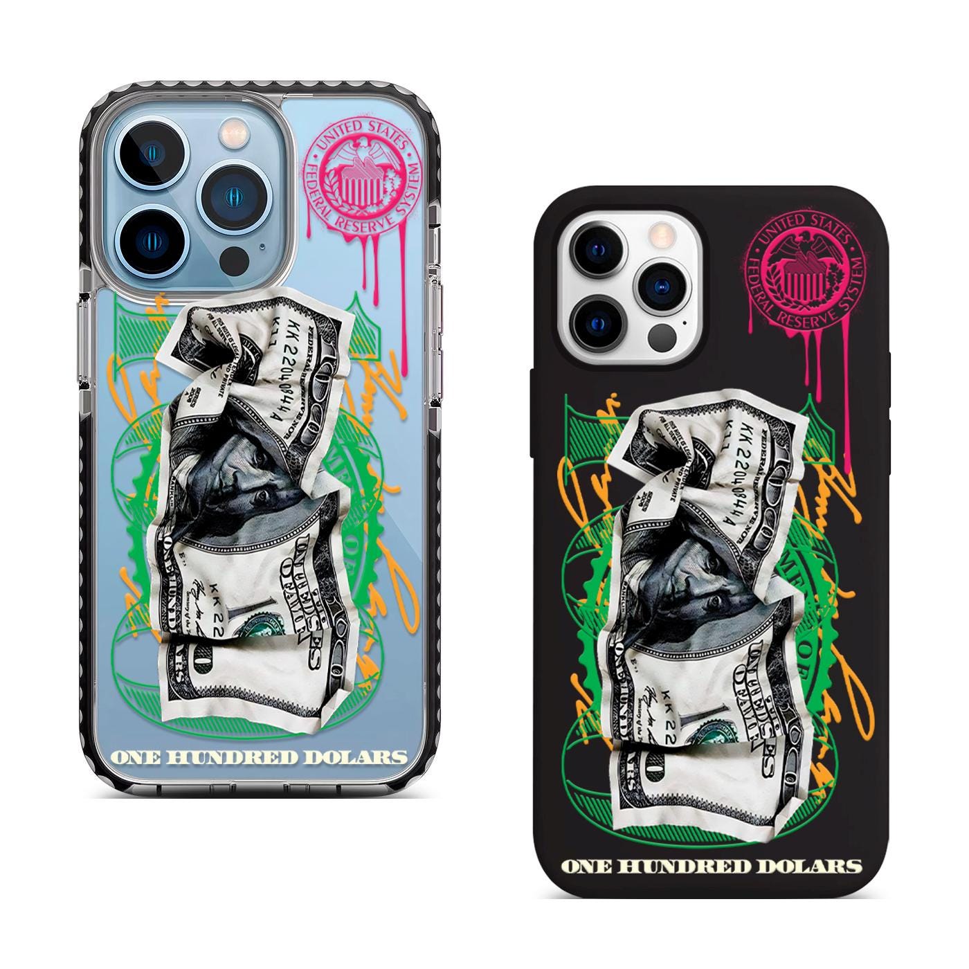 Dollar Bill iPhone 16 Pro Max Case, Money Art Phone Cover for iPhone 15 with MagSafe, Custom Hundred Dollar Case Samsung S24 FE S25