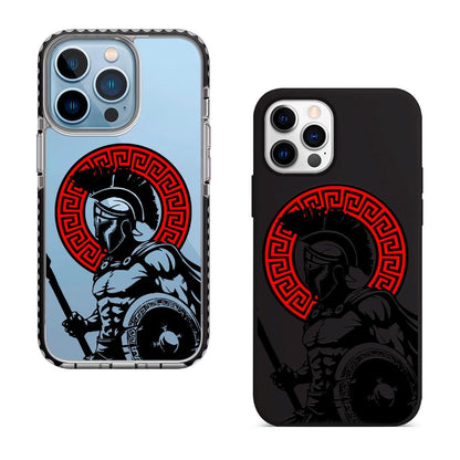 Spartan Warrior iPhone 16 Pro Max Case, Greek Helmet Phone Cover for iPhone 15 with MagSafe, Ancient Gladiator Custom Case