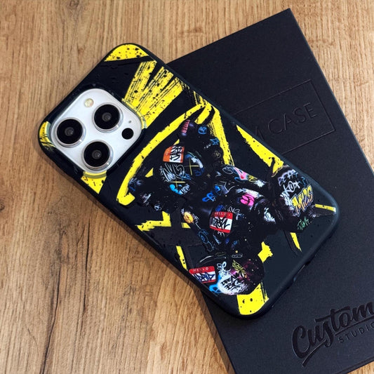Urban Chaos Bear iPhone 16 Pro Max Case, Graffiti Art Phone Cover for iPhone 15 with MagSafe, Street Style Custom Case