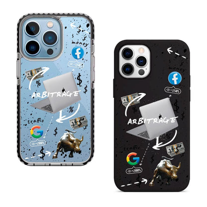 Traffic Arbitrage iPhone 16 Pro Max Case, Money Strategy Phone Cover for iPhone 15 with MagSafe, Ad Tech Digital Hustle Case