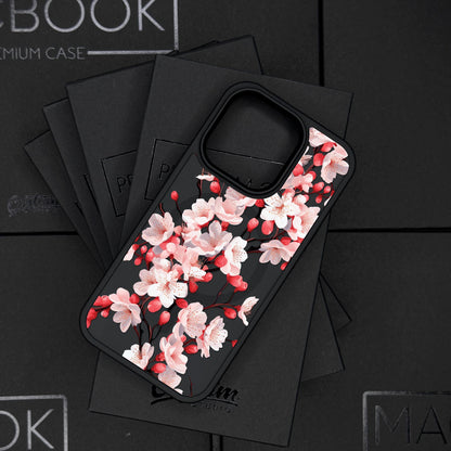 Spring Blossom iPhone 16 Pro Max Case, Floral Cherry Buds Phone Cover for iPhone 15 with MagSafe, Elegant Spring Design Case Samsung S24 S25