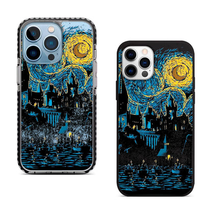 Starry Night Castle iPhone 16 Pro Max Case, Fantasy Art Phone Cover for iPhone 15 with MagSafe, Custom Artistic Case