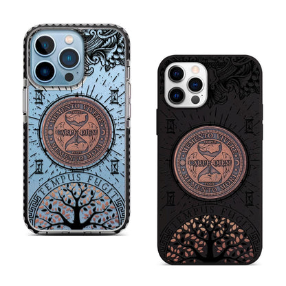 Memento Mori iPhone 16 Pro Max Case, Timeless Art Phone Cover for iPhone 15 with MagSafe, Inspirational Quote Custom Case