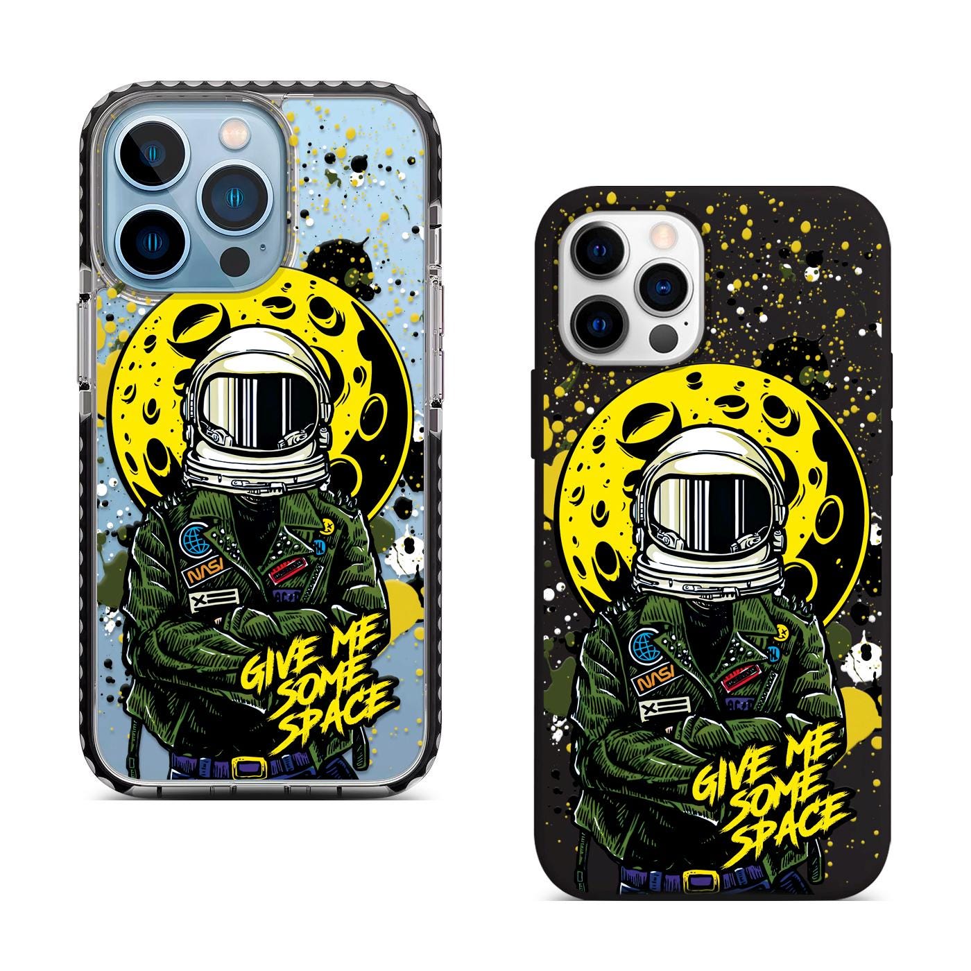 Astronaut Moon Art iPhone 16 Pro Max Case, Space Theme Phone Cover for iPhone 15 with MagSafe, Give Me Some Space Case