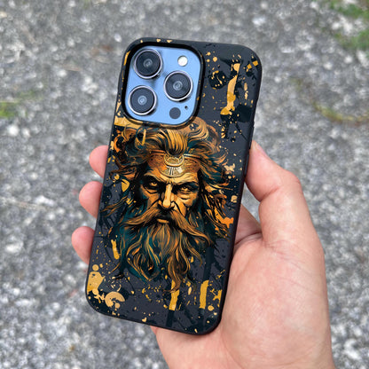 Mythical Odin iPhone 16 Pro Max Case, Greek God Art Phone Cover for iPhone 15 with MagSafe, Custom Mythology Artwork Case Samsung S24 FE S25
