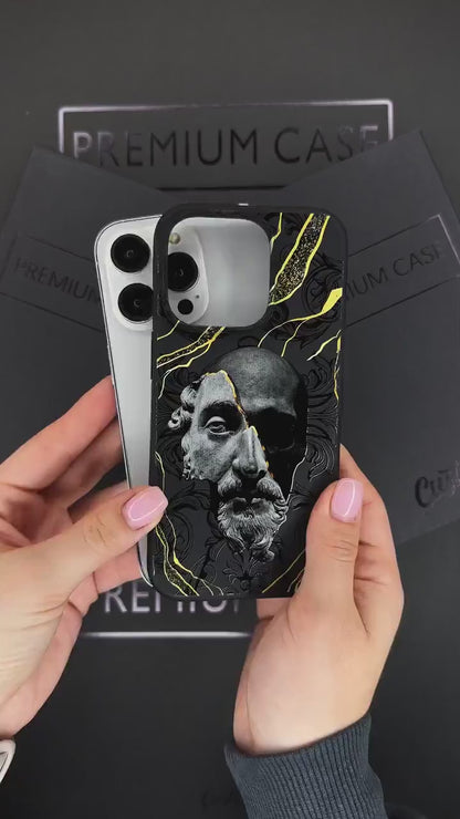 Broken Marble Statue iPhone 16 Pro Max Case, Kintsugi Art iPhone 15 Cover with MagSafe, Baroque Sculpture Phone Case Samsung S24 FE S25