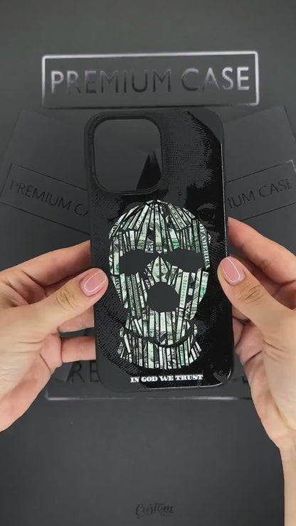 Money Mask Art iPhone 16 Pro Max Case, Unique Dollar Design Cover for iPhone 15 with MagSafe, Artistic Custom Case Samsung S24 FE S25