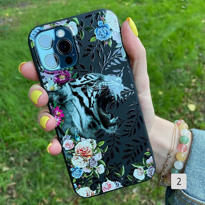 iPhone Case Lioness With Flowers