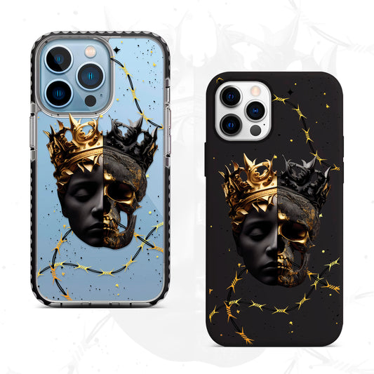 iPhone Case Gold Skull Statue